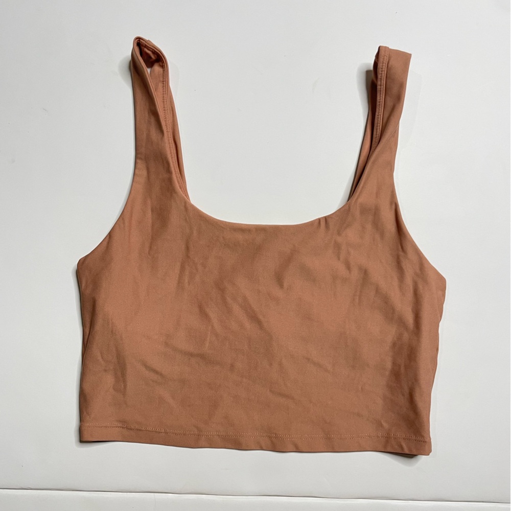 Fabletics Square Neck Brown Cropped Top Size Xs/S - image 1